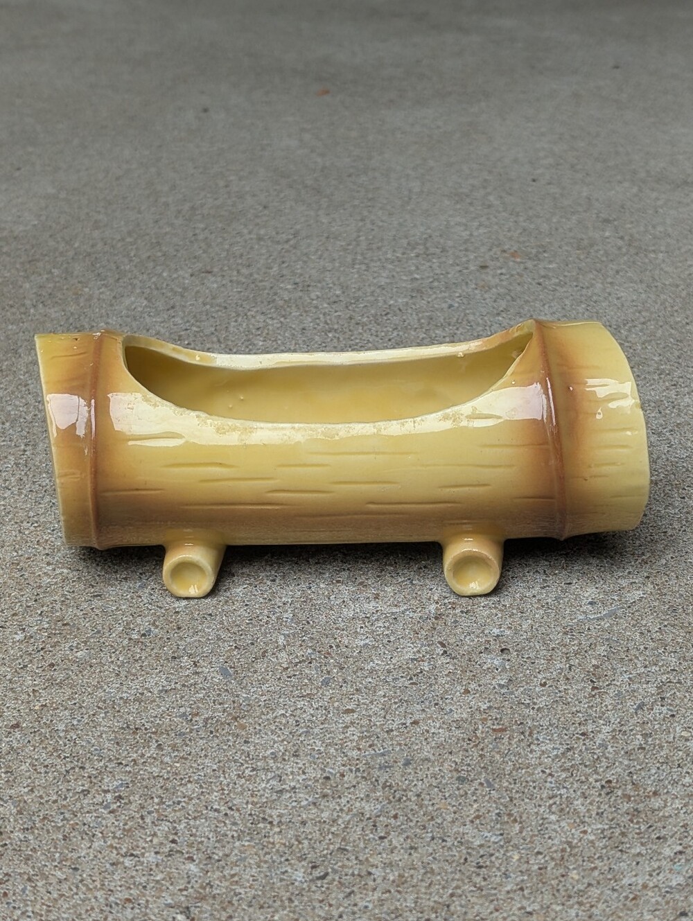 Vintage 1970's Ceramic Tree Trunk Planter: Retro Boho Decor